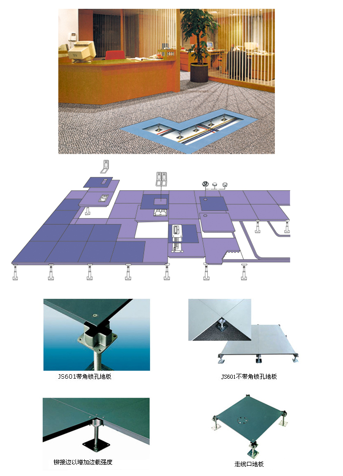 翻边型全钢架空活动地板JS601