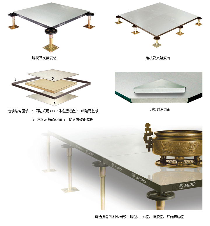 CS502全钢OA网络地板（镀锌钢板面层）